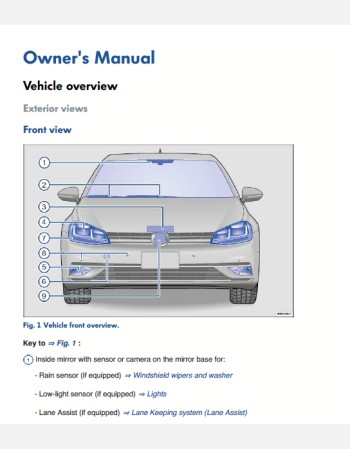 volkswagen golf 2018 owners manual